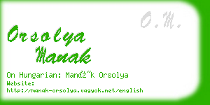 orsolya manak business card